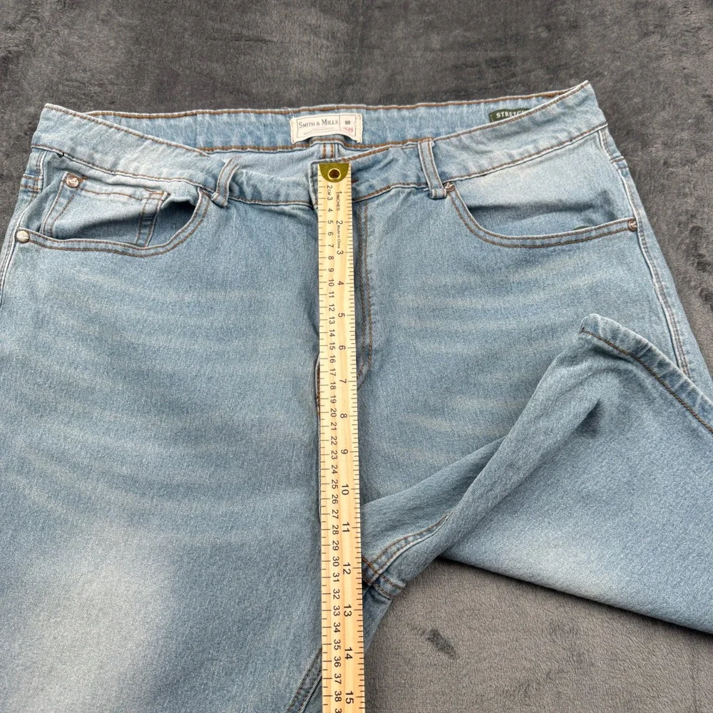 Smith & Mills Denim Jean Shorts Mens 38 Light Wash Stretch Good